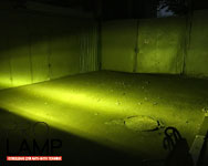 Ночные фотографии желтых светодиодных балок на авто-мото технику. Pro-Lamp.ru