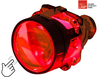 Светодиодная подсветка линз OPTIMA Devil Eye (красная Red), Дьявольские глазки на фары авто