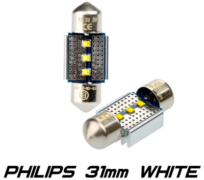 Светодиодные лампы Optima Premium PHILIPS CAN Festoon 31 mm, C5W, белая с обманкой