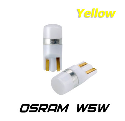 Желтые светодиодные лампы Optima Premium W5W (T10) Osram Chip, Yellow
