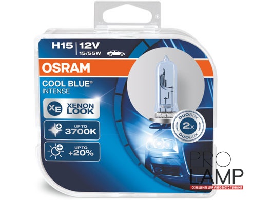 Галогеновые лампы Osram Cool Blue Intense H15 - 64176CBI-HCB