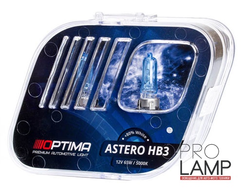 Галогеновые лампы Optima Astero HB3 +80%