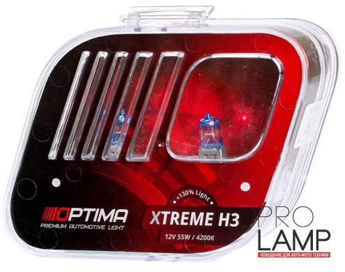 Галогеновые лампы Optima Xtreme H3 +130%