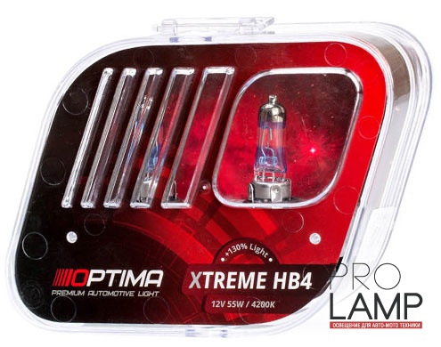 Галогеновые лампы Optima Xtreme HB4 +130%
