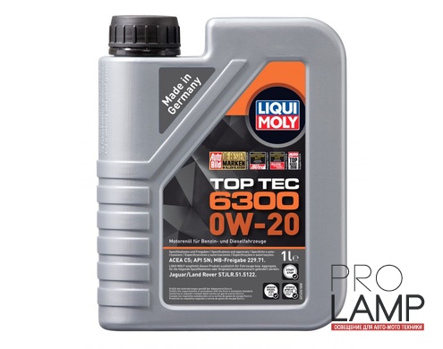 LIQUI MOLY Top Tec 6300 0W-20 — НС-синтетическое моторное масло 1 л.