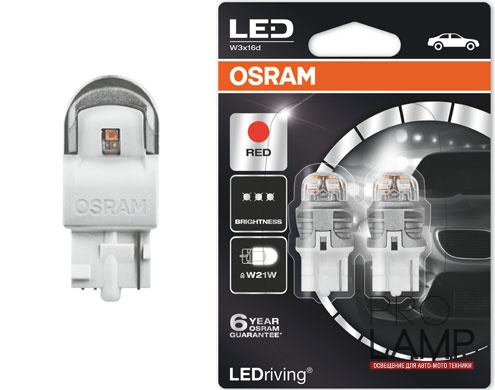 Светодиодные лампы Osram Premium Red W21W - 7905R-02B (2шт.)
