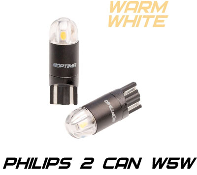 Светодиодные лампы Optima Premium W5W (T10) PHILIPS Chip 2, 4200K CAN